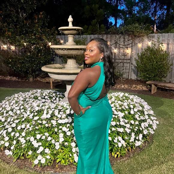 meshki green satin dress The Nadia Dress | Green